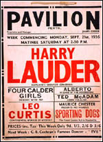 Flyer Advertising Sir Harry Lauder at the Pavillion