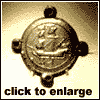 A beggars lead seal or badge, authorizing the bearer to beg for a living, click for larger Image