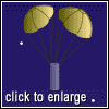 German Landmine floats to the earth, Click for Larger View