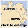 Map of County Antrim and County Down, Click for larger image