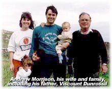 Andrew Morrison, his wife and family, including his father, Viscount Dunrossil, in North Uist.
