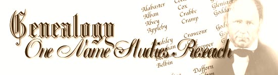 One Name Studies Genealogy Research Banner