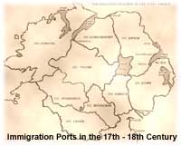 Irish Emigration Ports in the 17th and 18th century